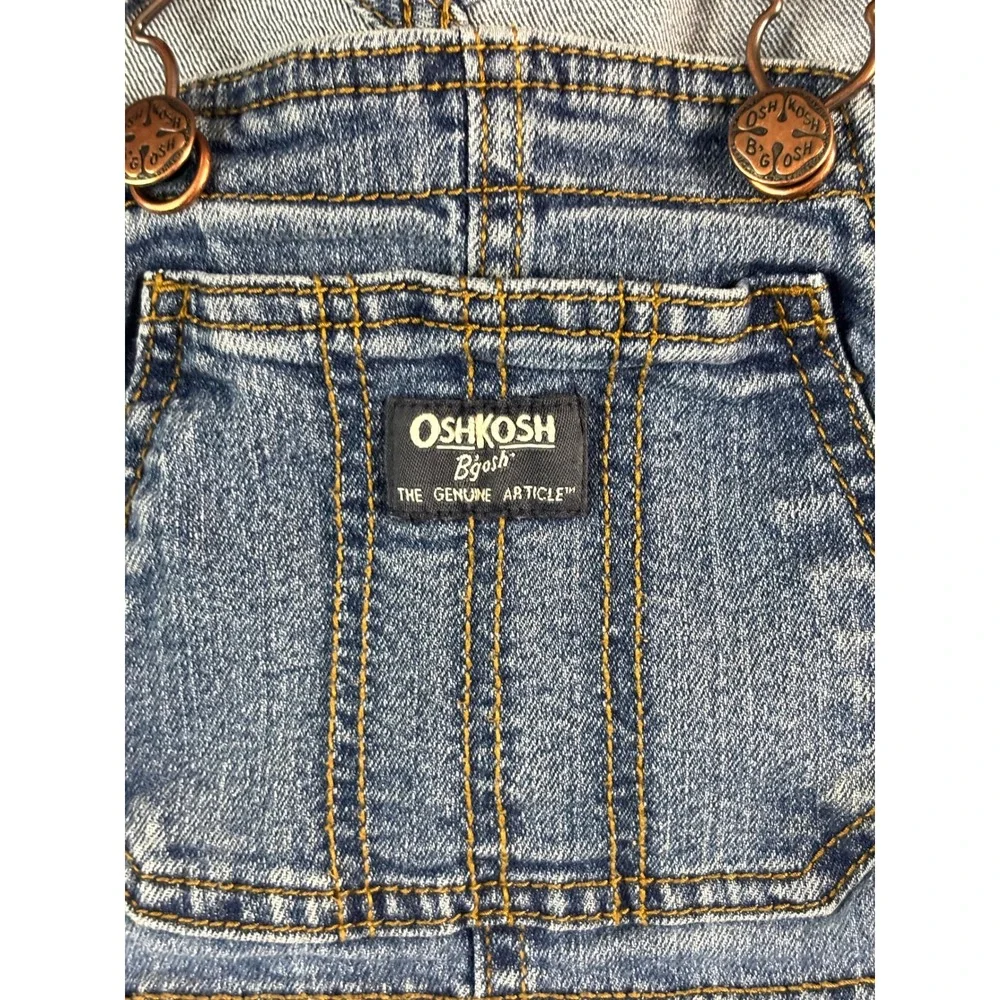 OshKosh B'gosh Toddler Denim Overalls 3T Blue Adjustable Strap Carpenter Style